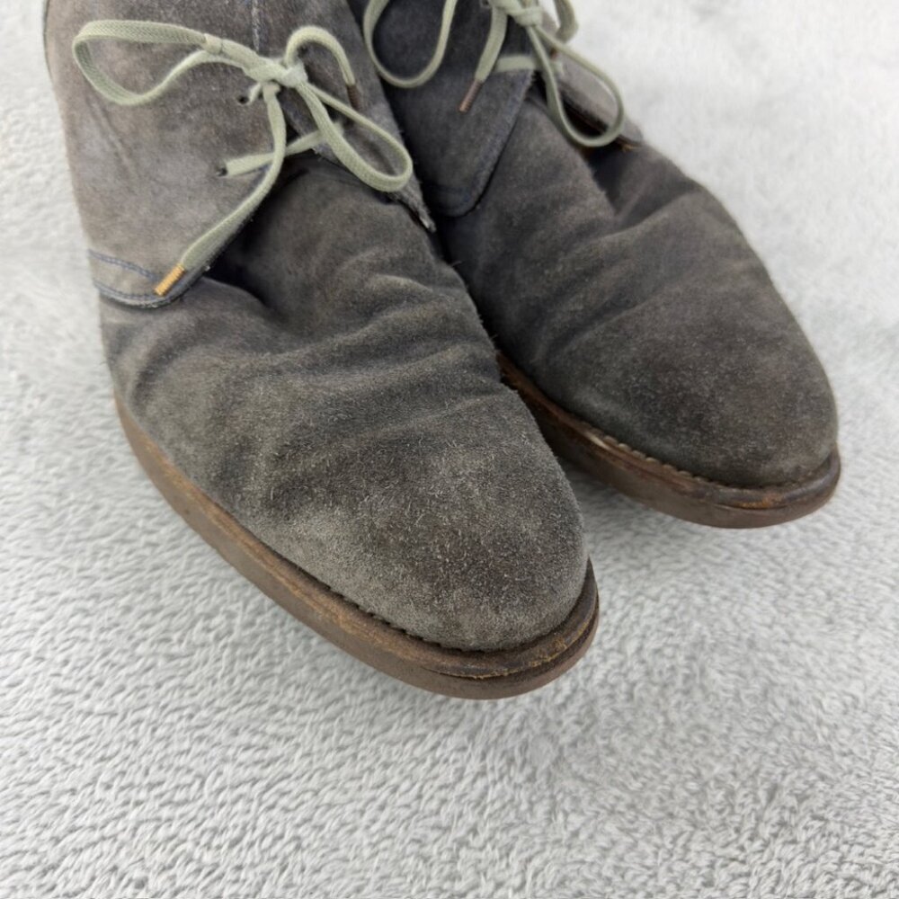 Isaia Napoli Men Sz 8.5 US/7.5 UK/41.5 EU Grey Suede Ankle Boots Made Italy - Picture 11 of 14
